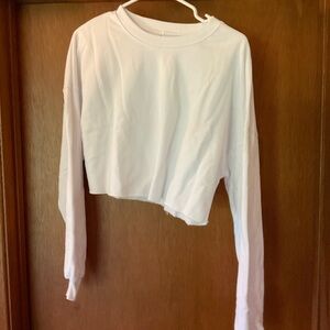 White Cropped Crewneck